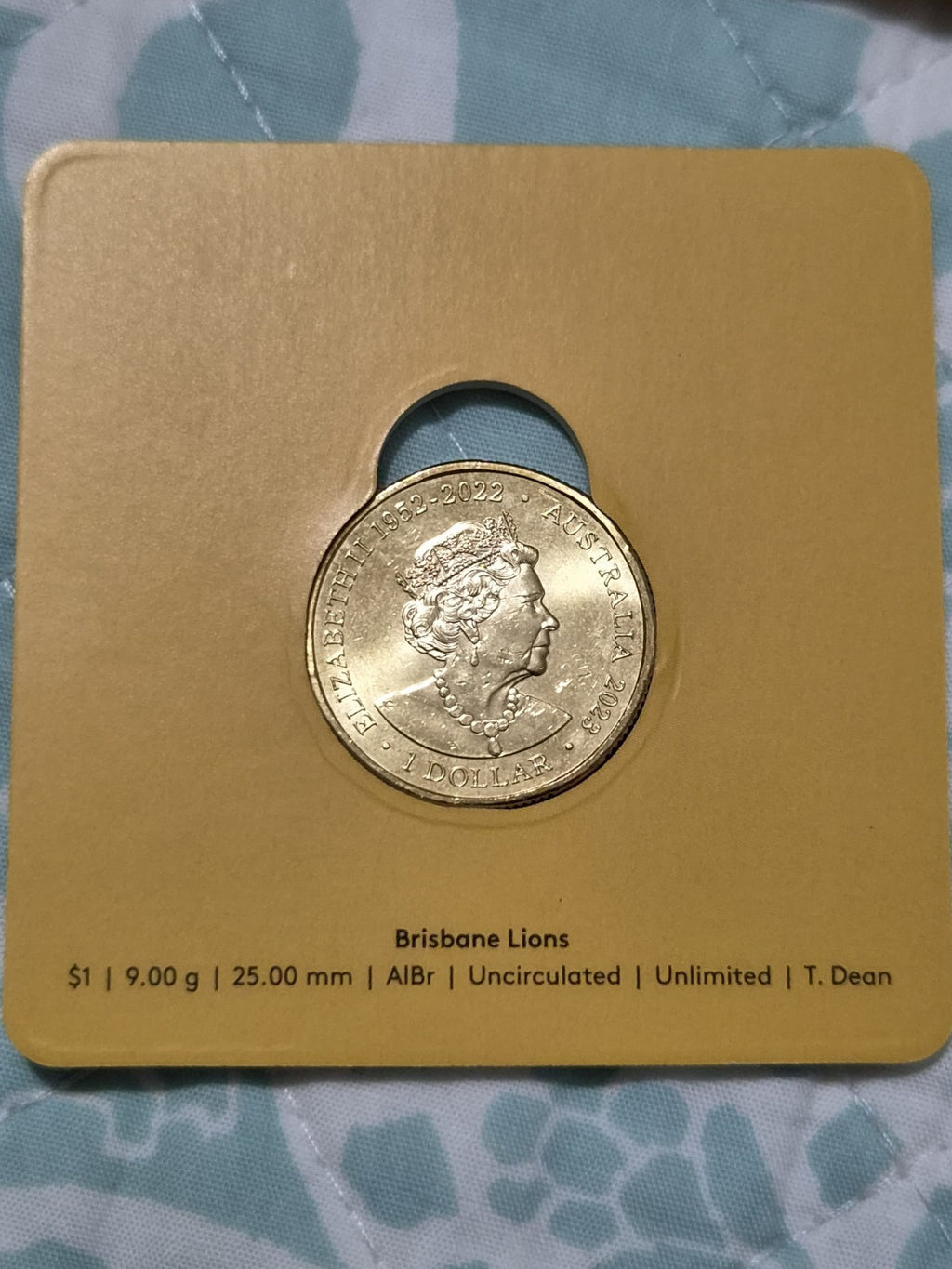 2023 AFL Brisbane Lions $1 One Dollar Carded Coin - Royal Australian Mint RAM