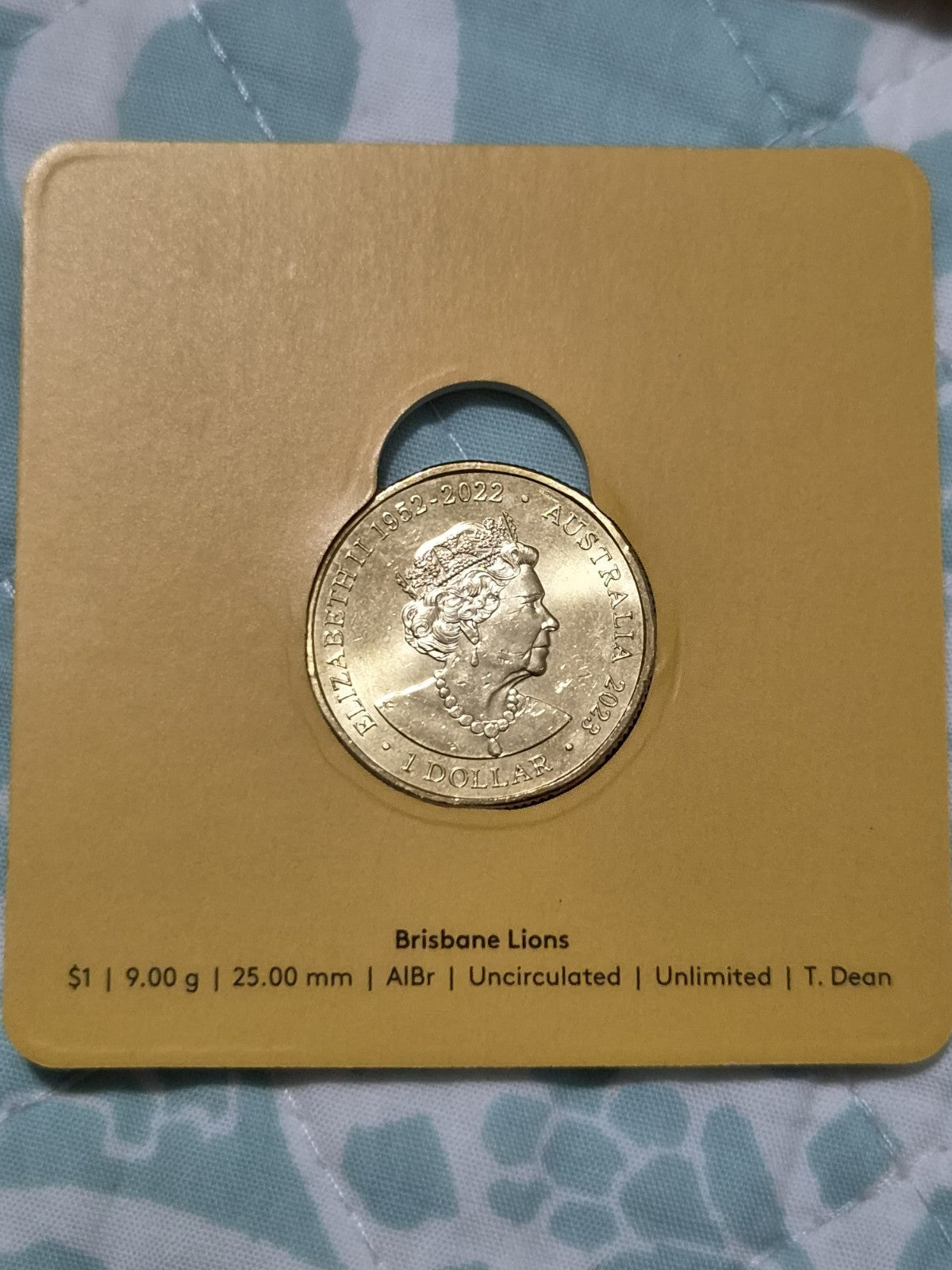 2023 AFL Brisbane Lions $1 One Dollar Carded Coin - Royal Australian Mint RAM