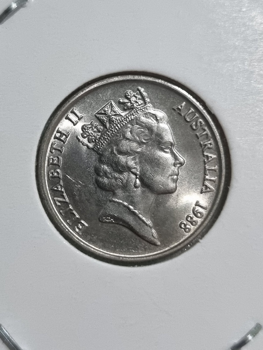 1988 Australian 5 Cent Coin Uncirculated In 2x2 Holder 