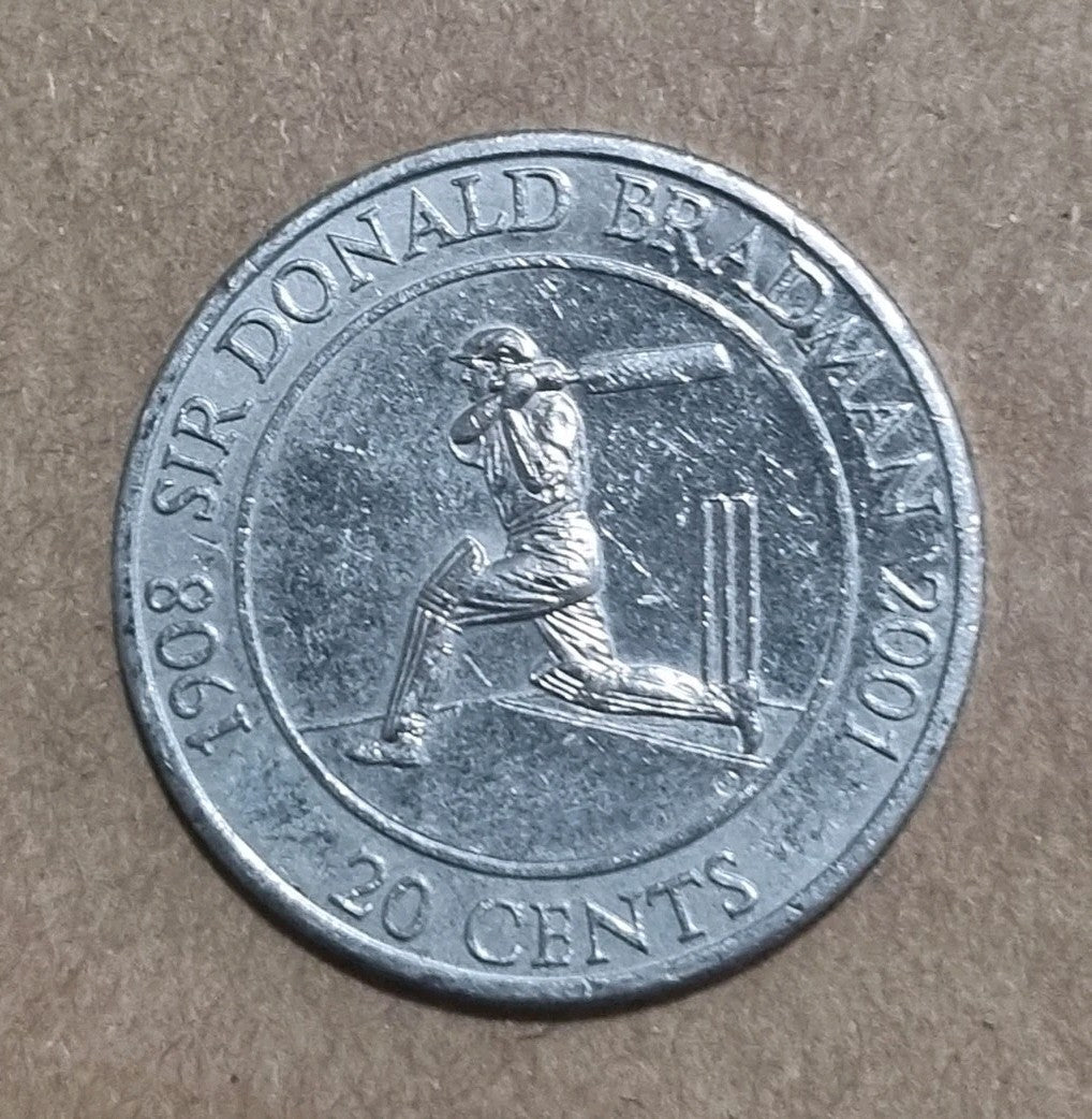 2001 20 Cent Sir Donald Bradman Circulated Australian Coin 