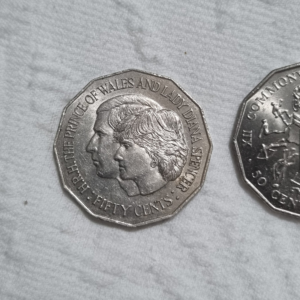 3 x 50 Cent Coins - 1981 , 1982 , 1983 - Very Shiny 