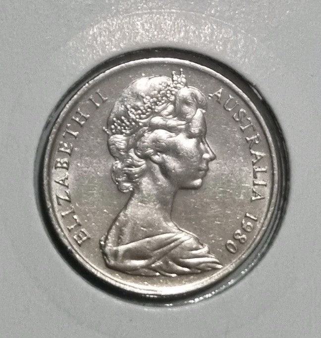 1980 unc 10 Cent Coin Australian Ten Cents In 2x2 Holder 