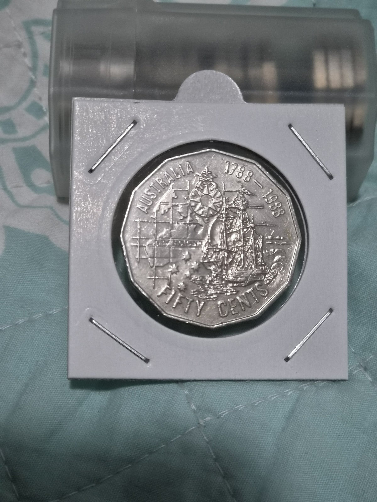1988 50 Cent Bicentennial Tall Ship Coin - aUNC