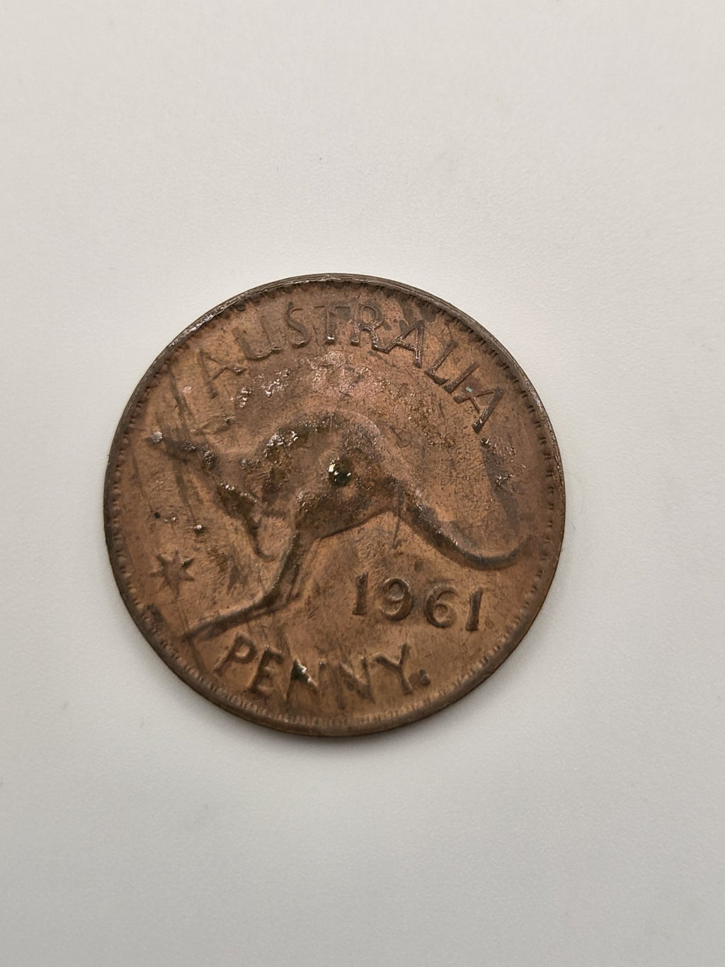 1961 Australian Penny With Y Dot