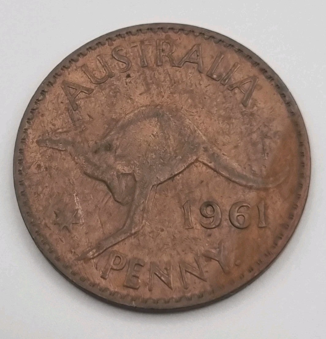 1961 Australian Penny With Dot