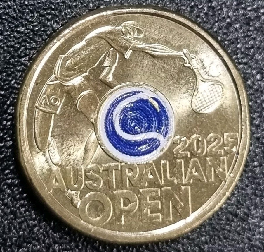 New 2025 Australian  Open Tennis Mens $2 DOLLAR COIN - UNC Two Dollars