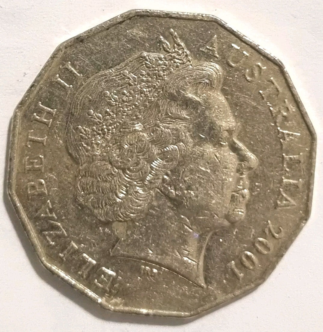 2001 50c Fifty Cent Coin Centenary of Federation Circulated 
