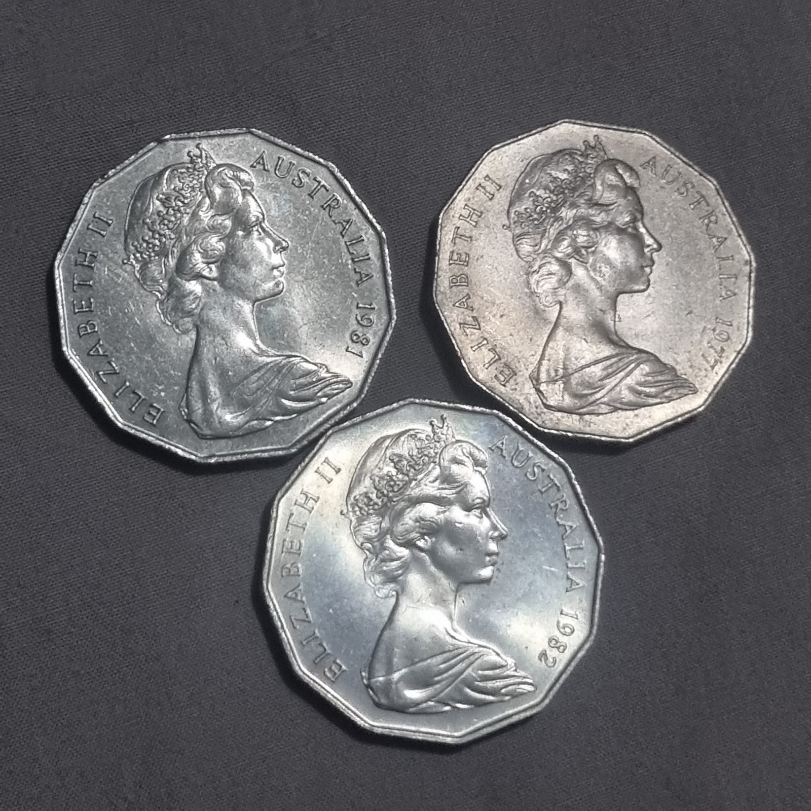 3 x 50 Cent Commemorative Coins - 1977 , 1981 , 1982  - Fantastic Coins