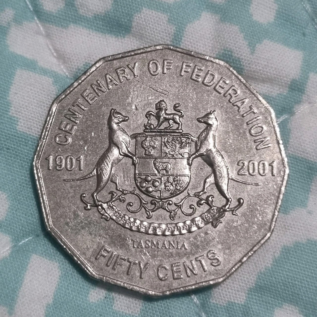 2001 50 Cent Centenary Of Federation - Tasmania - Circulated 
