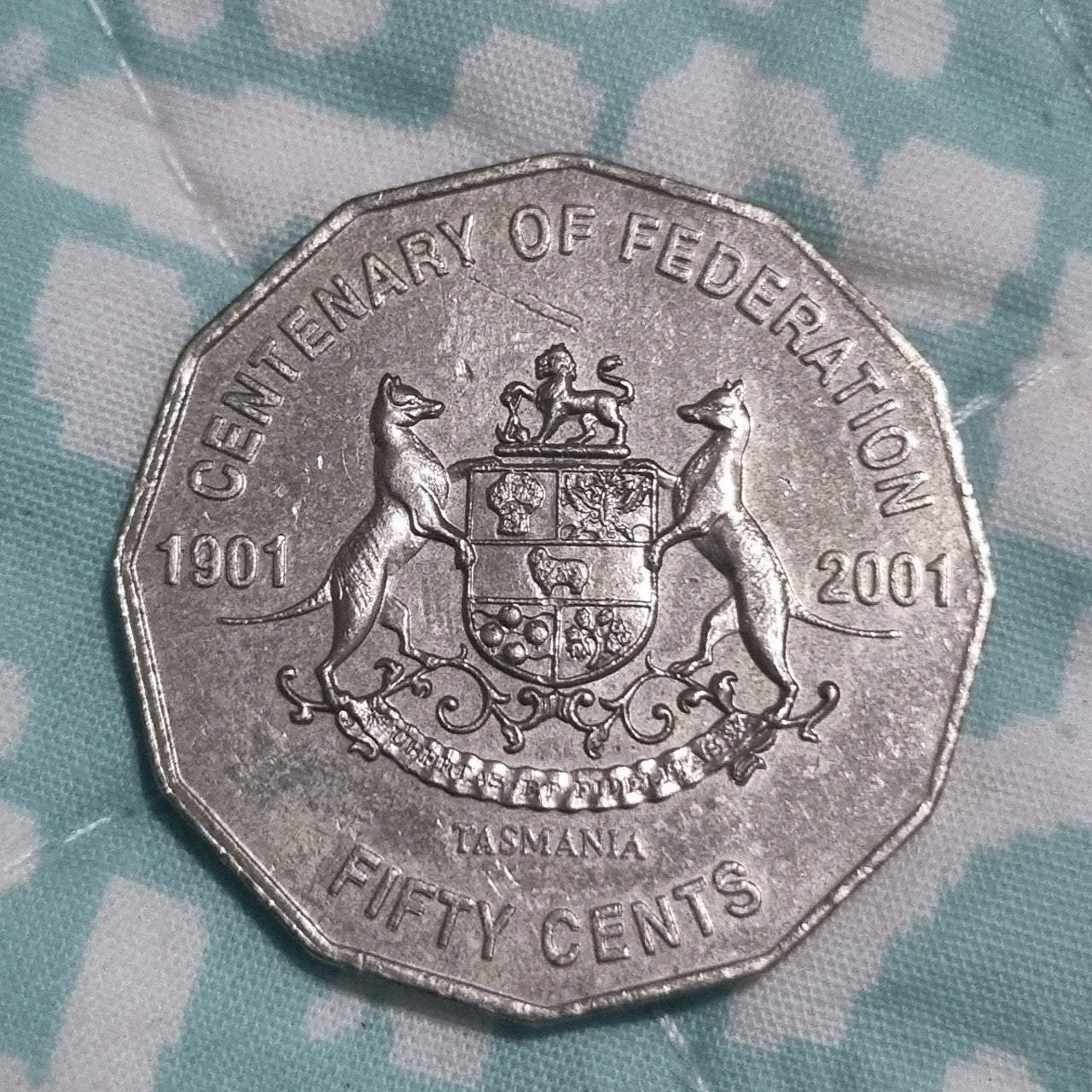 2001 50 Cent Centenary Of Federation - Tasmania - Circulated 