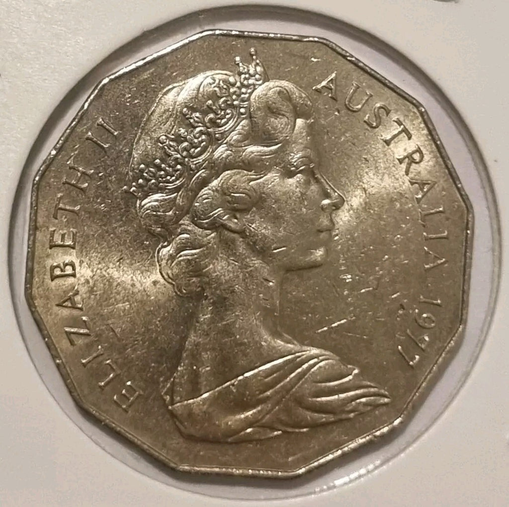 1977 Silver Jubilee 50 cent coin Great Circulated Condition