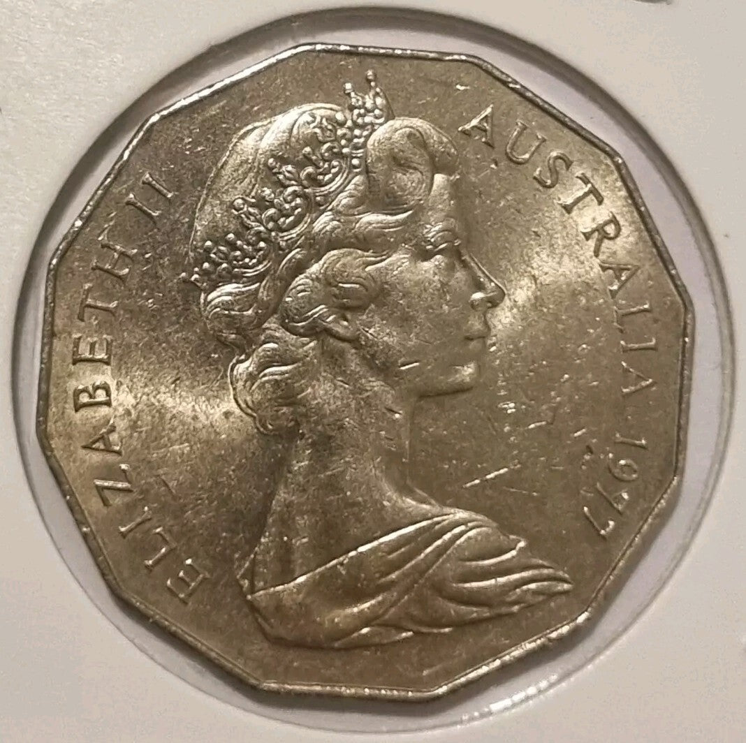 1977 Silver Jubilee 50 cent coin Great Circulated Condition