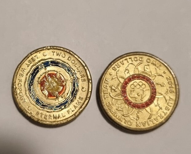 $2 Eternal Flame 2018 & 2016 Olympic Two dollar Circulated Coin