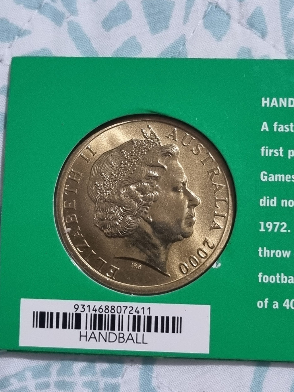 Sydney Olympics 2000 Handball $5 DOLLAR UNC