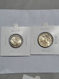 2022 UNC $2 & $1 Coin -  One & Two Dollar In 2x2 Holders 