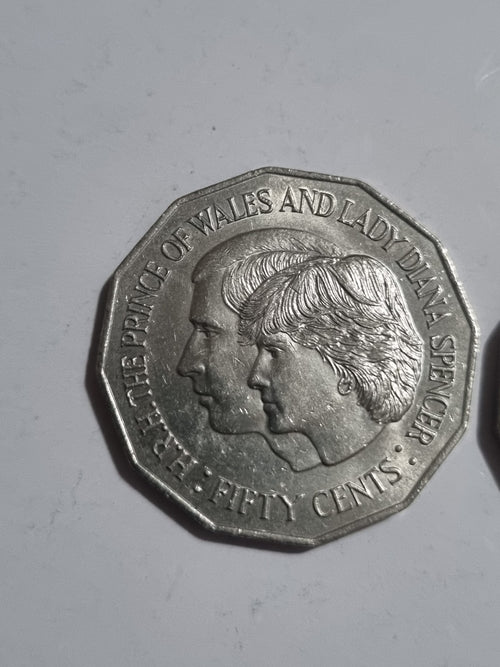 1981 & 1982  UNC Fifty Cent 50c Coin Princess & Prince - Brisbane Commonwealth G