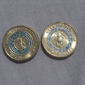 2 x Blue Two Dollar Coloured Coins - 2021 Wiggles & 2020 Olympic Games Coin 