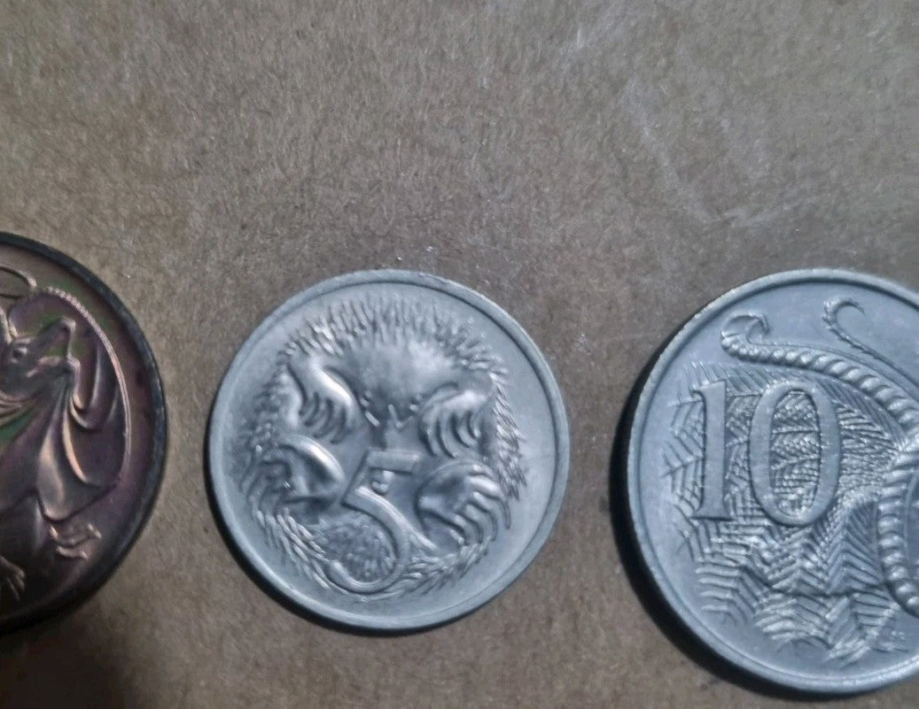 1978 One Two Five Ten Twenty Cent Australian Coins 1 2 5 10 20 Cents