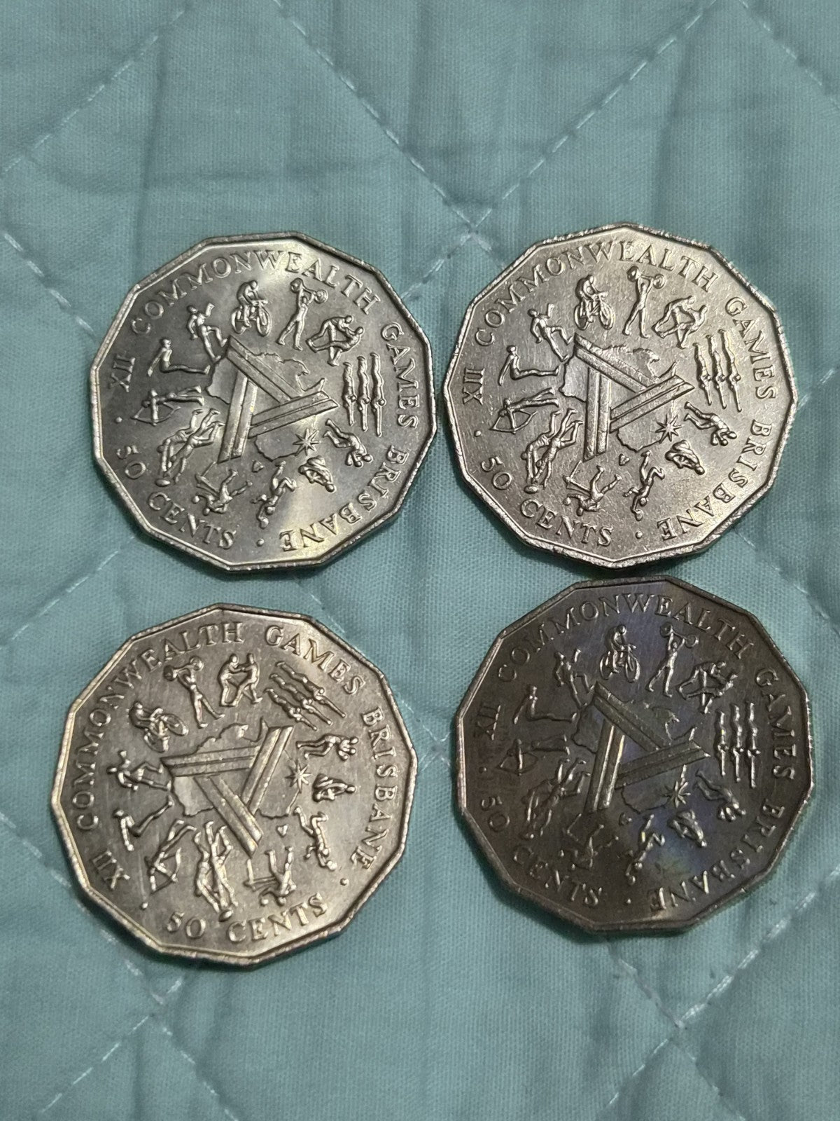 4 x 1982 50 Cent Coins - Brisbane Commonwealth Games 