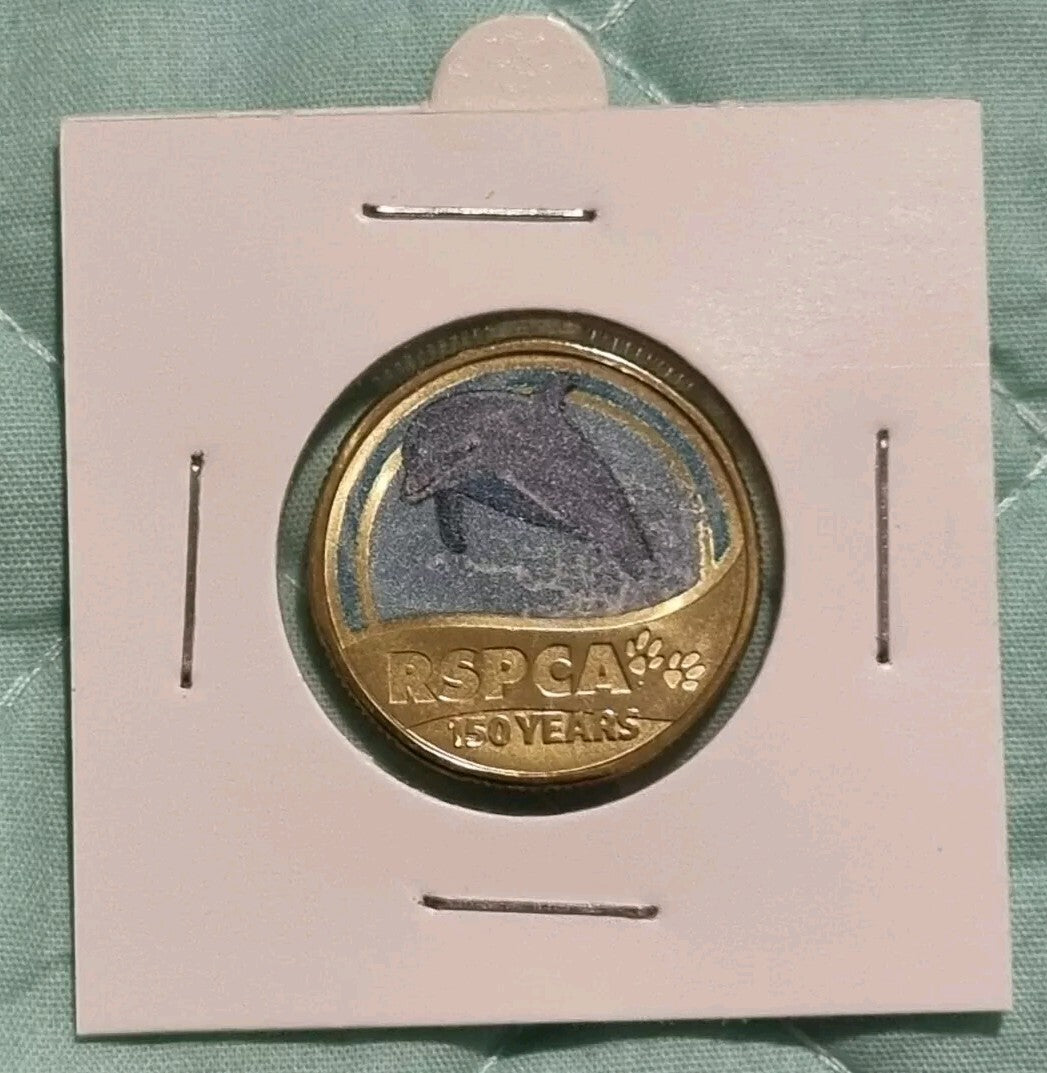 2021 $1 150th anniversary of the RSPCA Australia Dolphin Coloured Coin