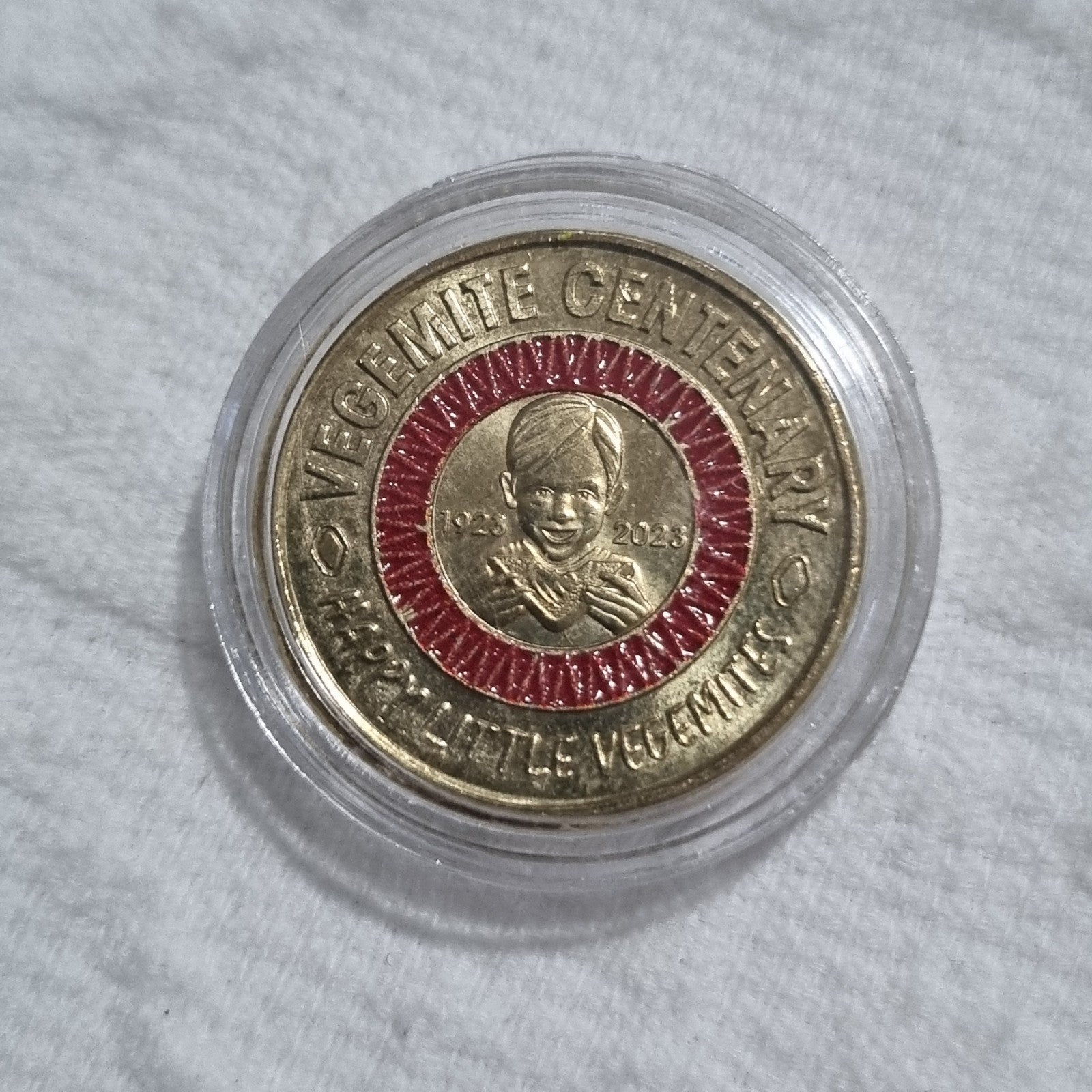 2023 Vegemite Centenary Red Happy Two Dollar Coloured Coin $2 Australia UNC