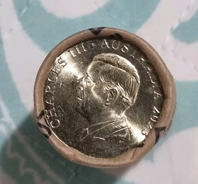 2023 $1 One Dollar King Charles H/T Uncirculated Coin Roll In Coin Tube