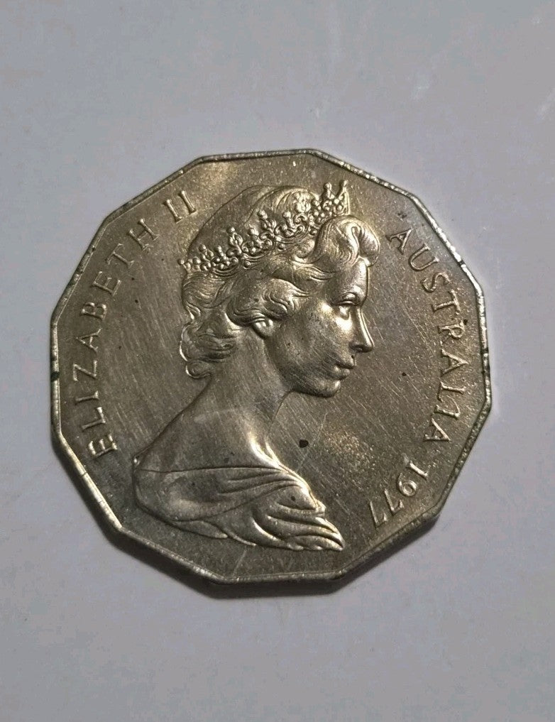 1977 Silver Jubilee 50 cent coin + Free  FDC Included 