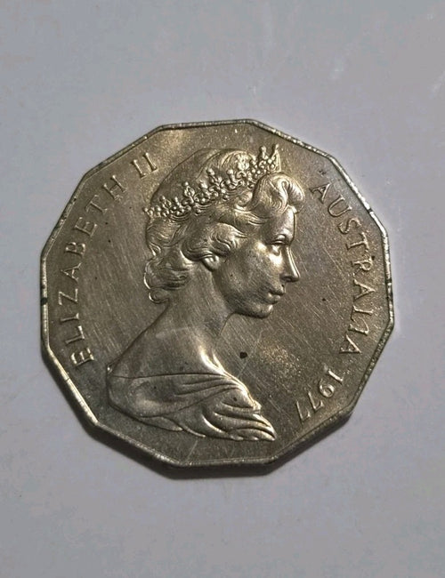 1977 Silver Jubilee 50 cent coin + Free  FDC Included 