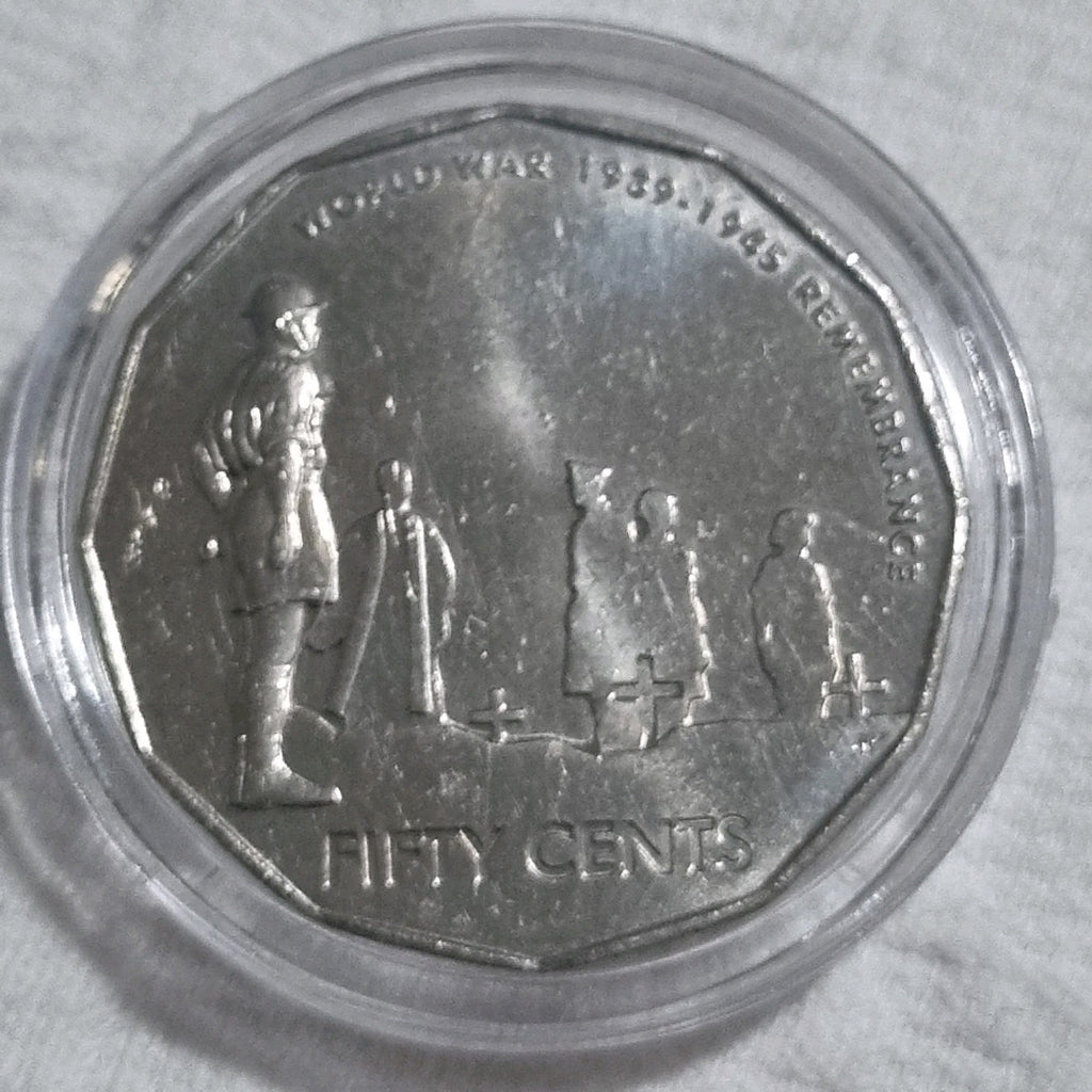 2005 Uncirculated 50 Cent Coin Remembrance WW2 In Capsule 