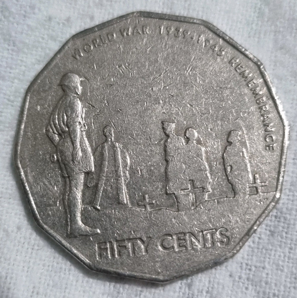 2005 50 Cent Coin- World War II Remembrance With Cud