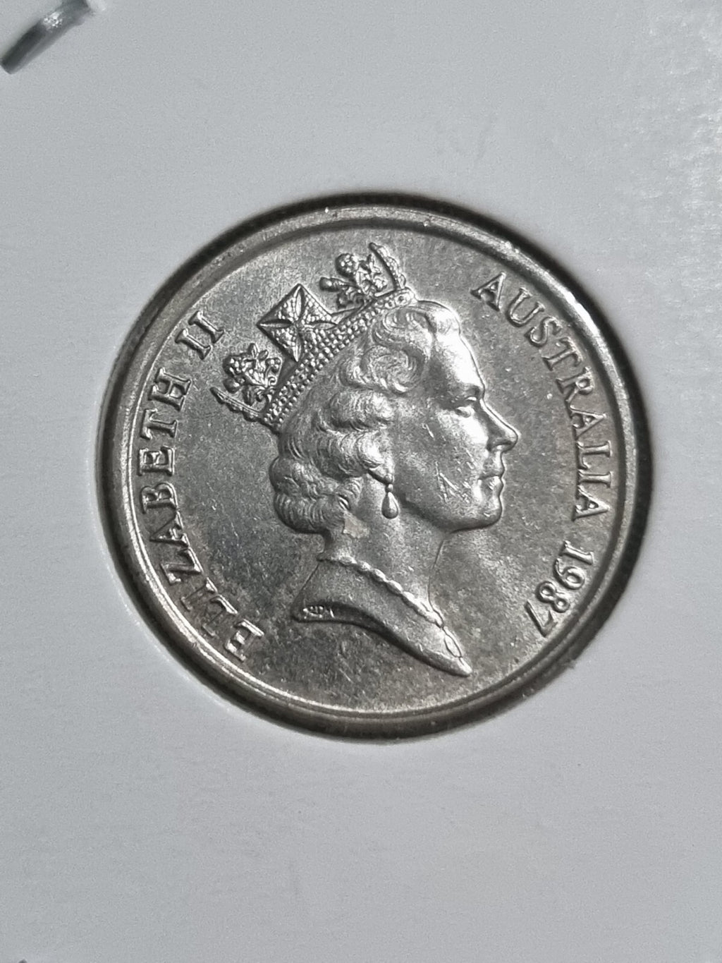 1987 5 CENT COIN UNCIRCULATED IN 2x2