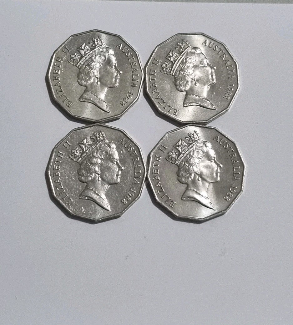 4 x 1988 - 50 Cent Bicentennial Tall Ship Coin  - Stunning Uncirculated 