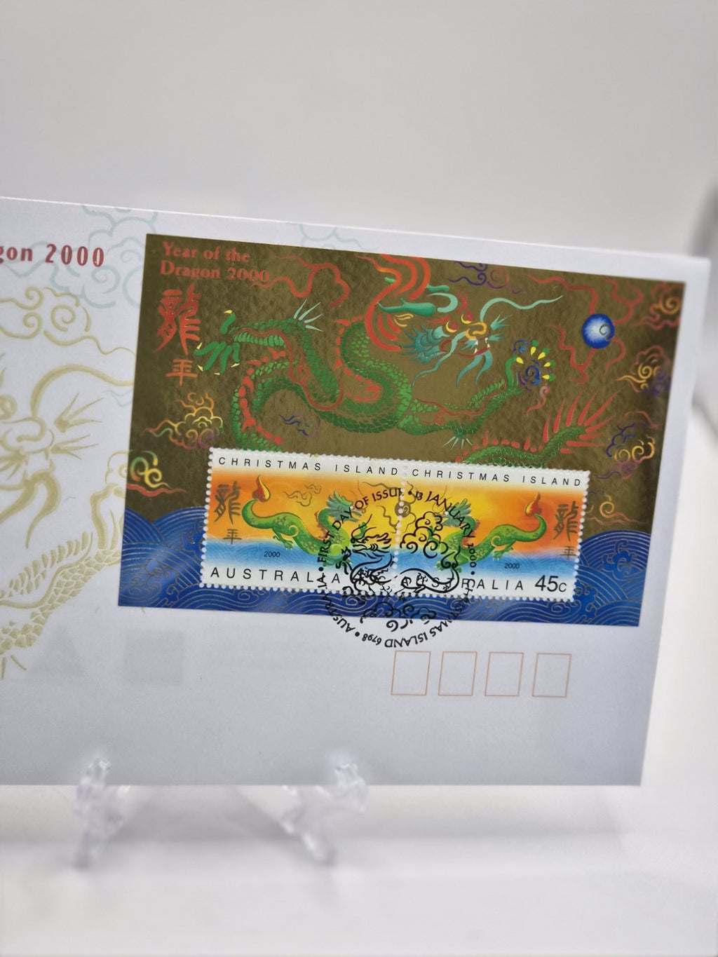 2000 Christmas Island FDC - Year of The Dragon - First Day Cover
