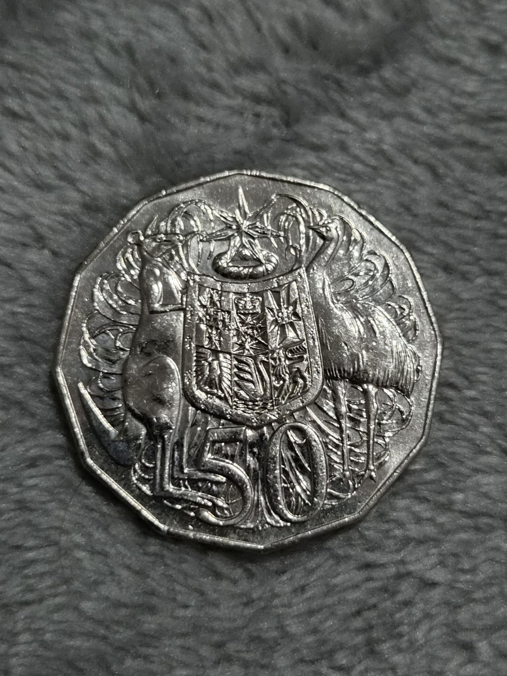 2008 aUNC - 50 Cent Coin - Coat of Arms 