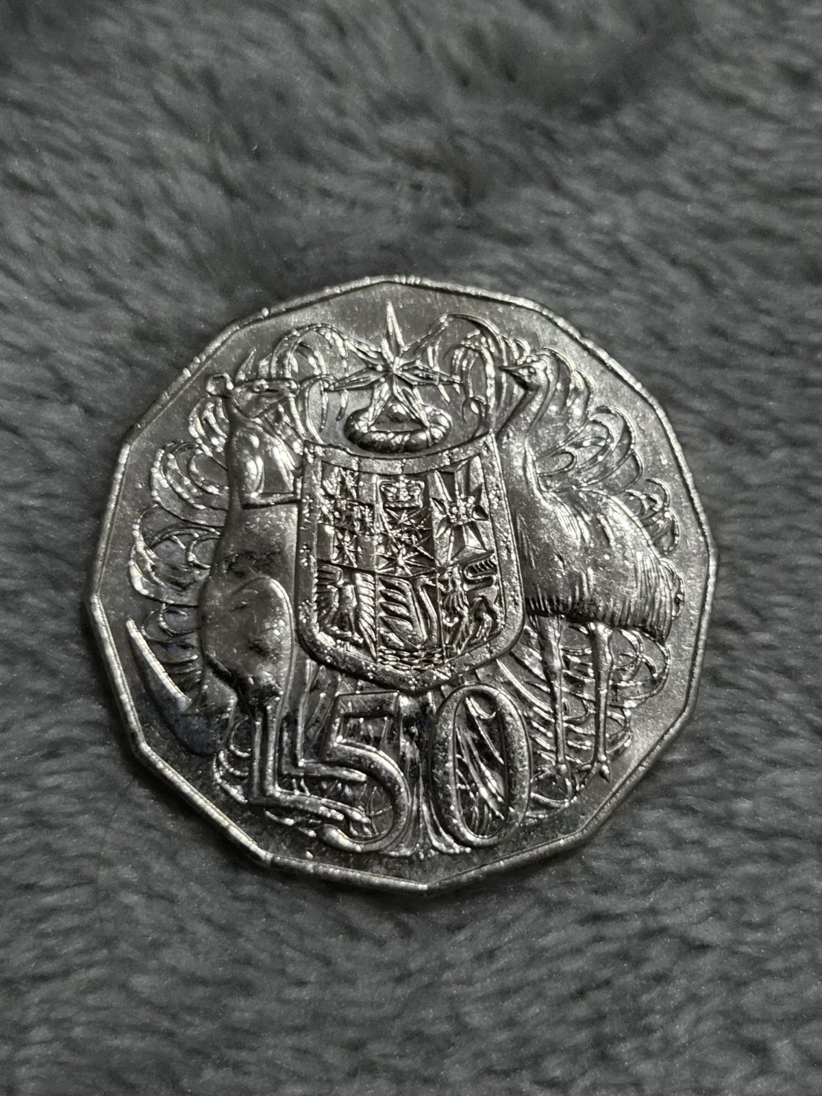 2008 aUNC - 50 Cent Coin - Coat of Arms 