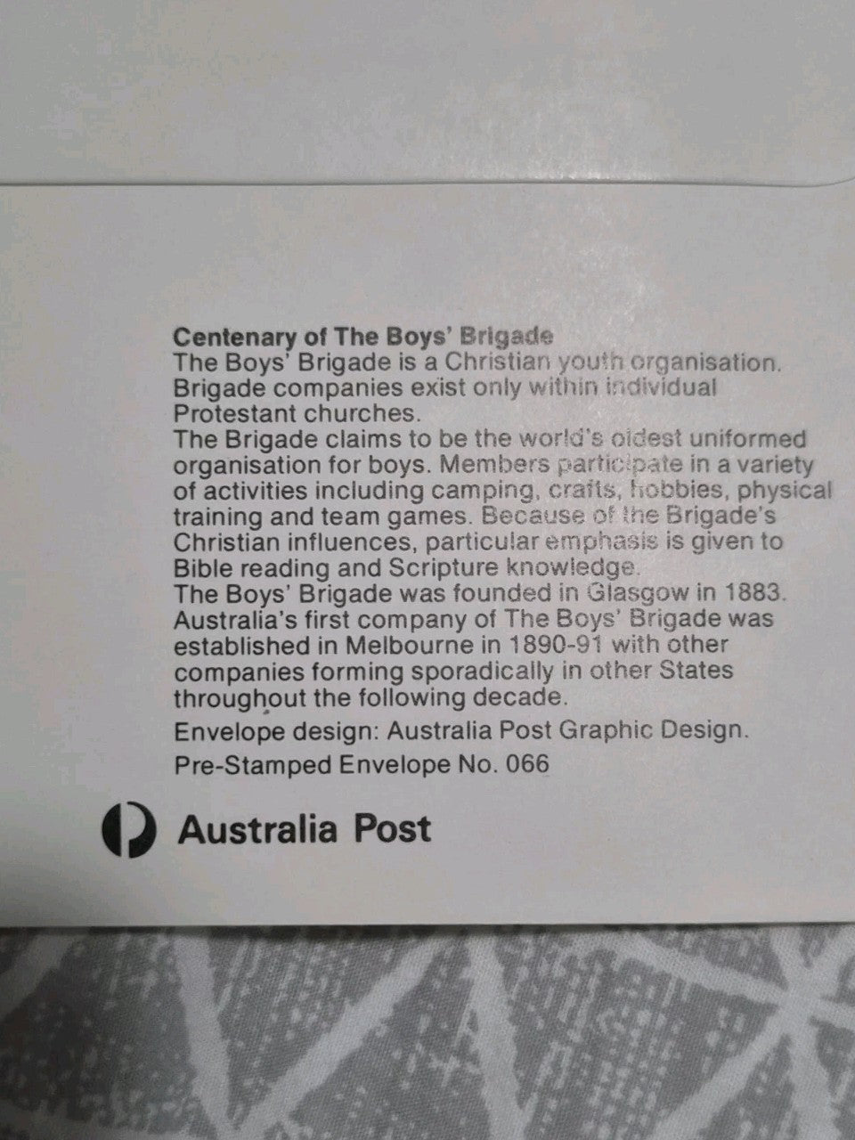 1983 PSE - Centenary of Boys' Brigade - Stamp-Bunbury Postmark