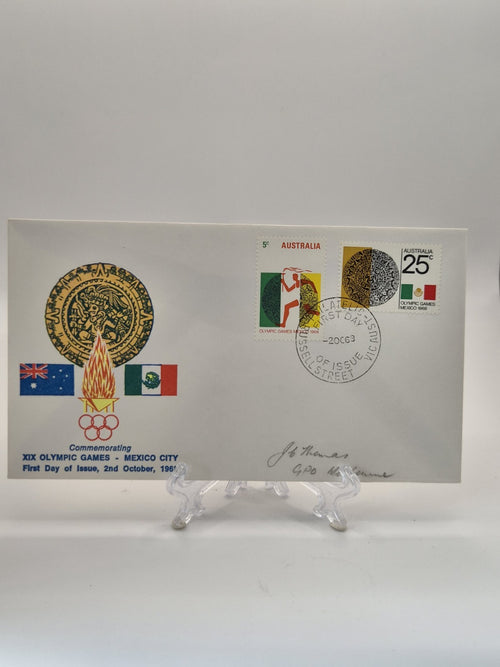 1968 Mexico Olympics First Day Cover FDC Russell Street FDI Postmark