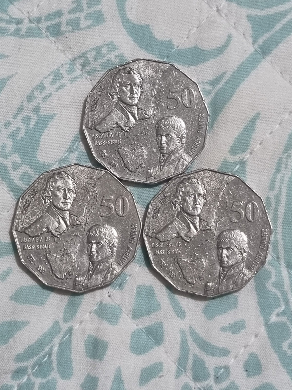 3 x 1998 Bass & Flinders 50 Cent Coins - Nice Circulated
