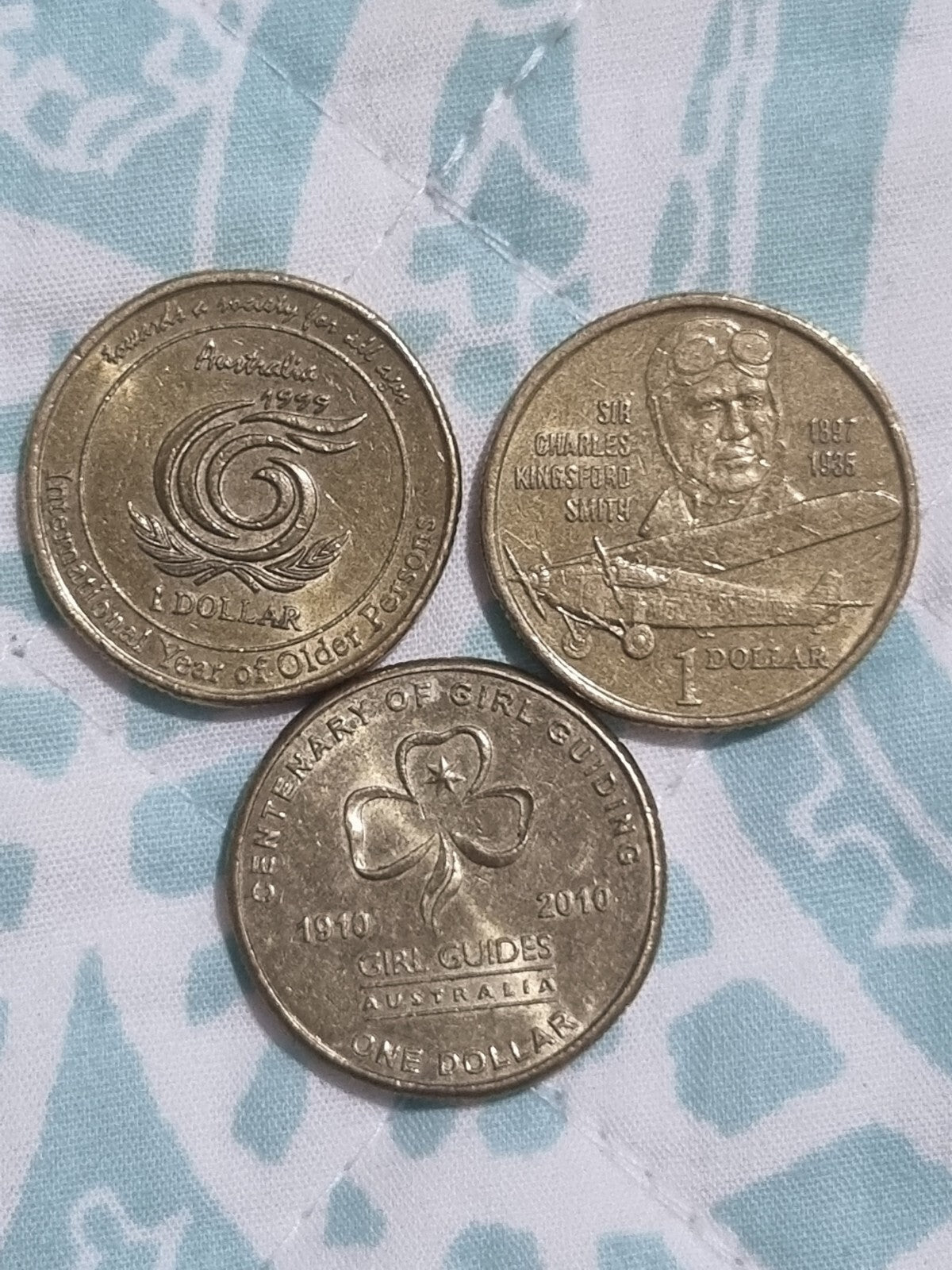 3 x $1 Coins One Dollar Commemorative 1997 , 1999 , 2010