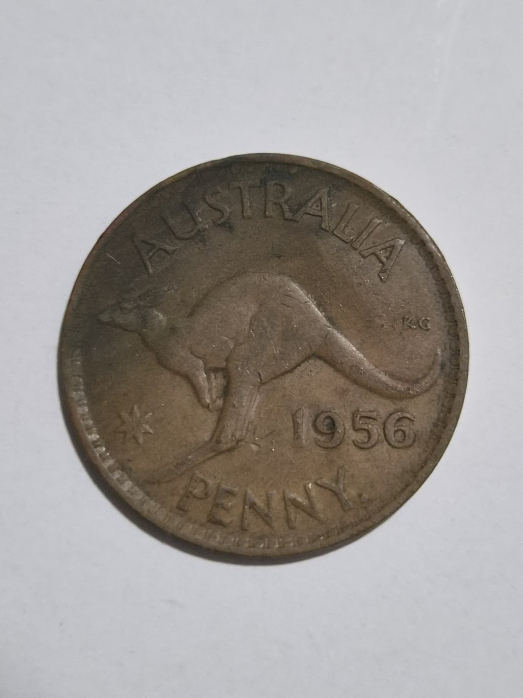 1956 Australian Penny with Y dot