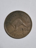 1956 Australian Penny with Y dot