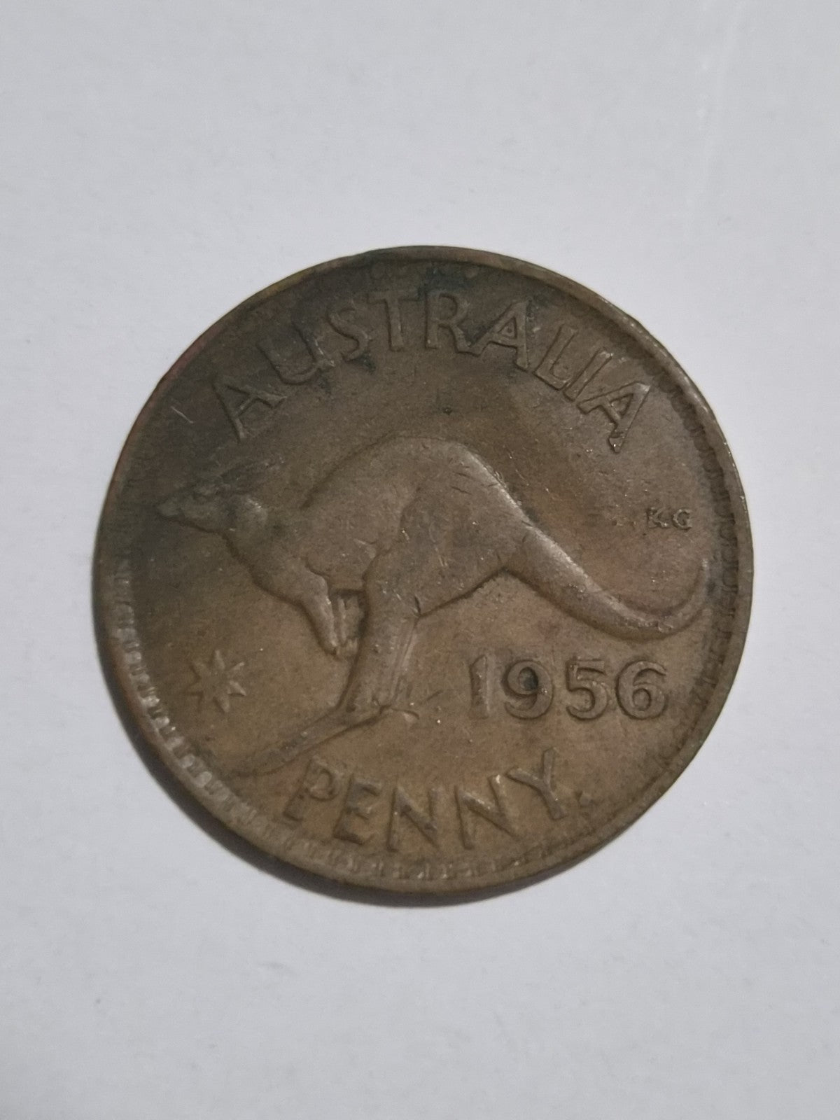 1956 Australian Penny with Y dot