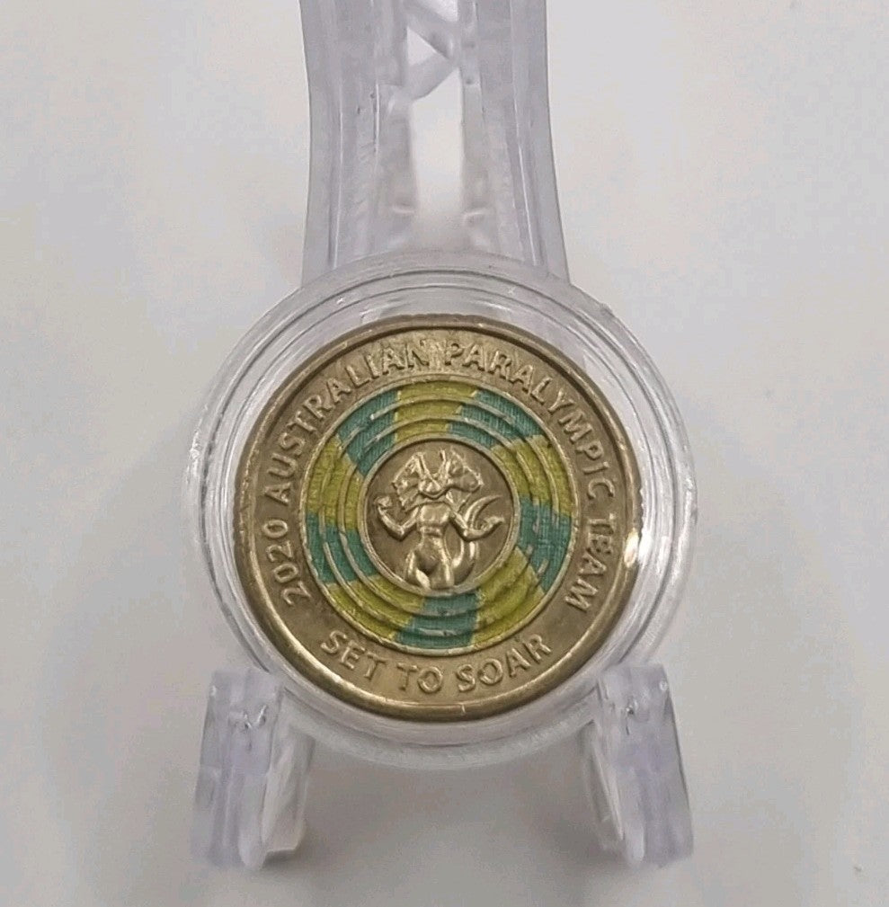 2020 $2 Paralympic Coin, Lightly Circulated In Protective Capsule