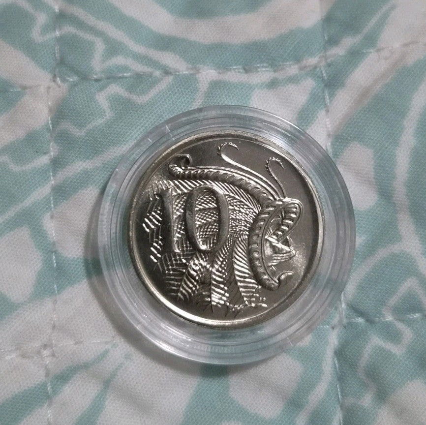 1985 Ten Cent Coin Uncirculated From Mint Set In Capsule - 10 cents
