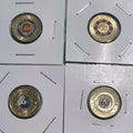 2018-2021 ; 4 x UNC ANZAC Themed $2 Two Dollar Coloured Coins In 2x2 Holders