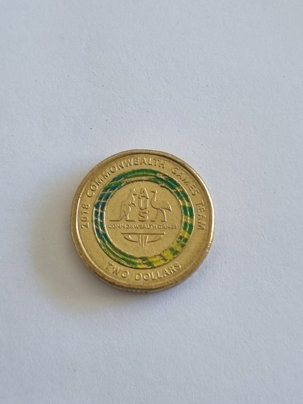 2018 $2 Dollar Coin Commonwealth Games Team Green Gold