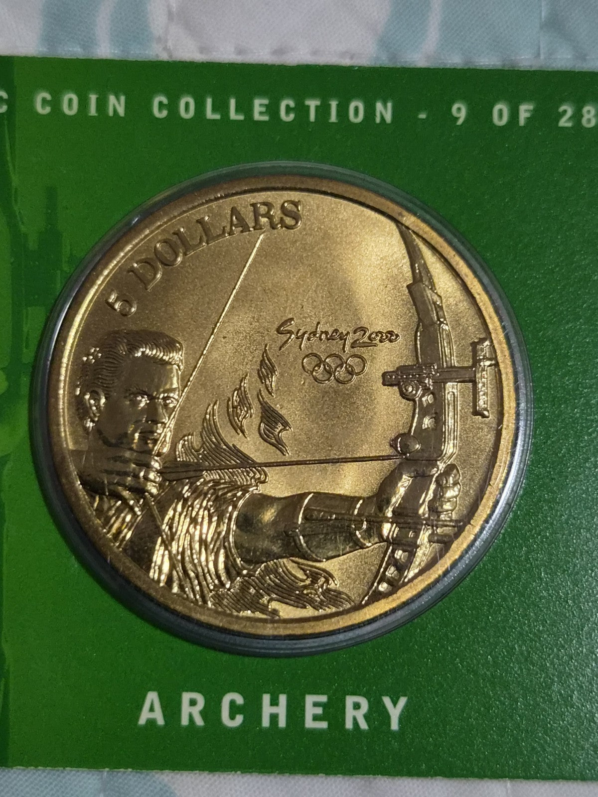 Sydney Olympics 2000 Archery $5 DOLLAR UNC