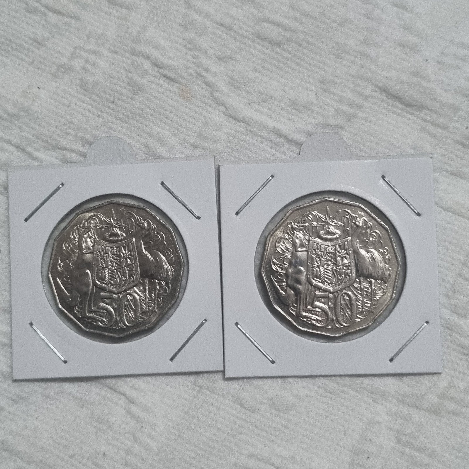1980 & 1981 50 Cent Coins  in 2x2 holders 