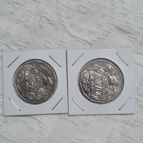 1980 & 1981 50 Cent Coins  in 2x2 holders 