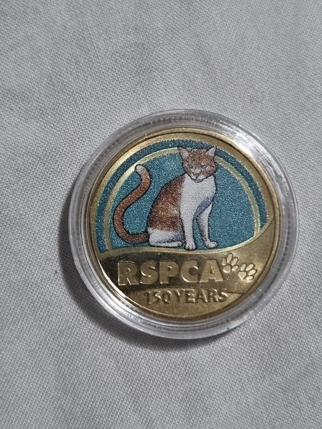 2021 $1 RSPCA Cat Coloured Coin In Capsule - One Dollar